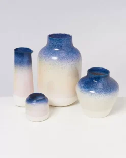 Nuno Vase L Blau Rosa Gesprenkelt