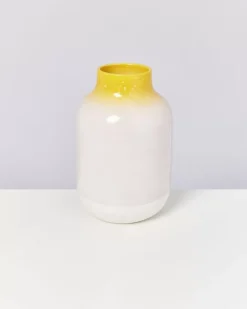 Nuno Vase L Gelb Rosa Gesprenkelt