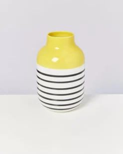Nuno Vase L Gelb Schwarz Gestreift