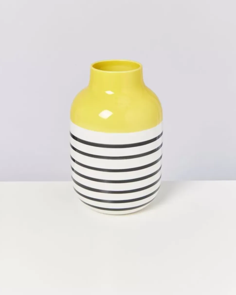 Nuno Vase L Gelb Schwarz Gestreift