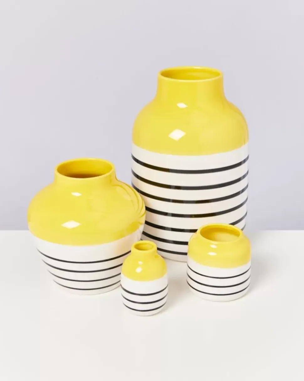 Nuno Vase L Gelb Schwarz Gestreift