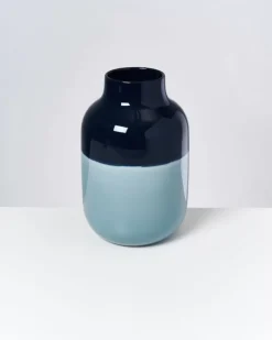Nuno Vase L Navy Hellblau