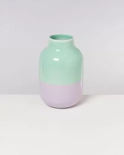 Nuno Vase L Pastellmint Lila