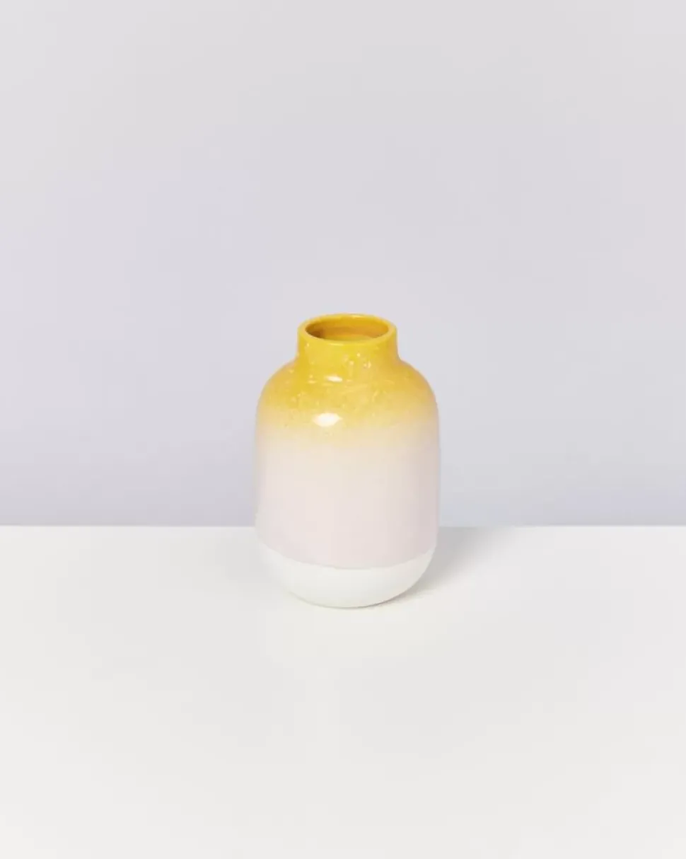 Nuno Vase M Gelb Rosa Gesprenkelt