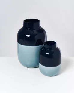 Nuno Vase M Navy Hellblau