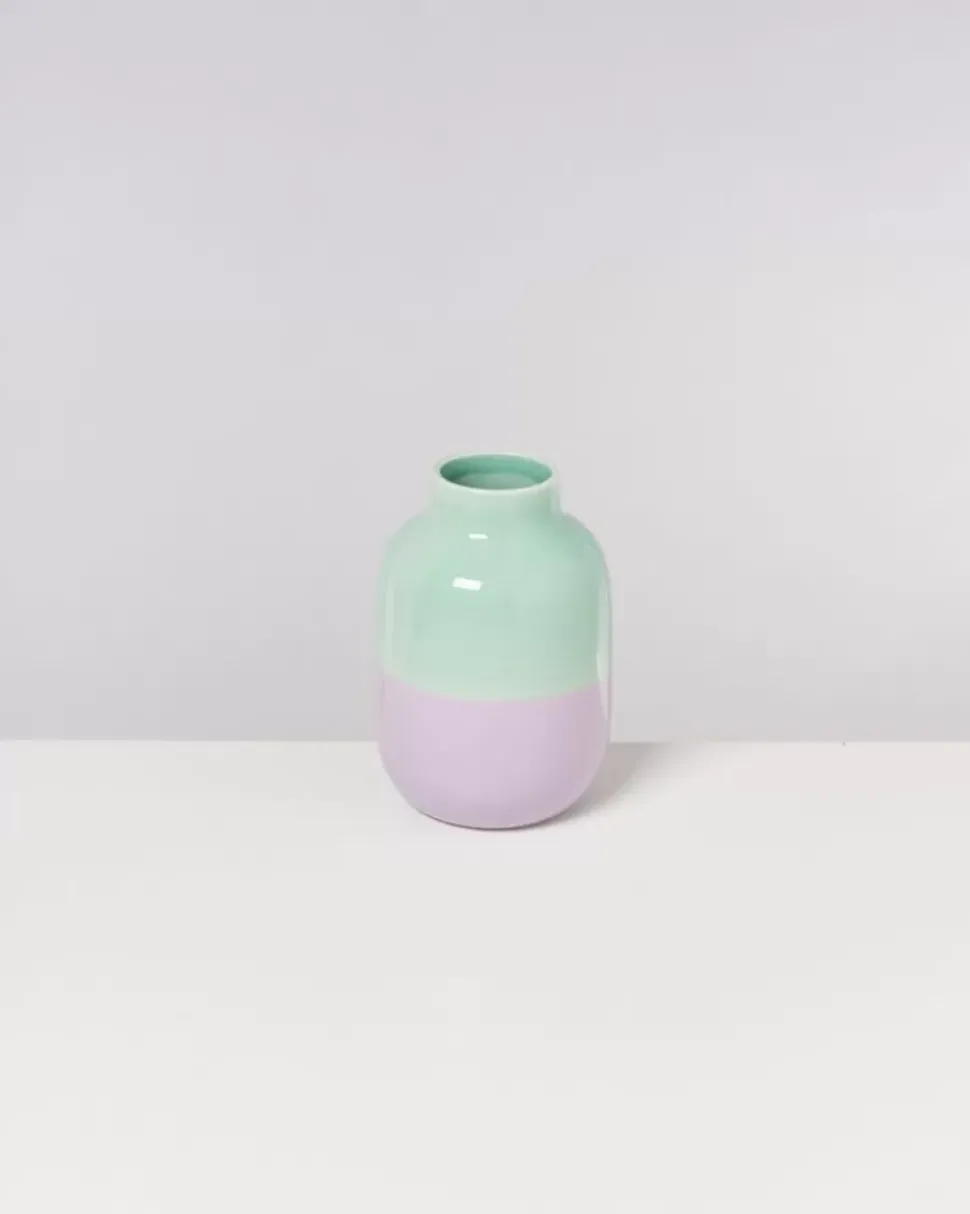 Nuno Vase M Pastellmint Lila