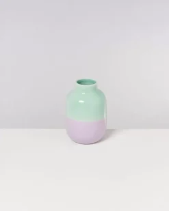 Nuno Vase M Pastellmint Lila