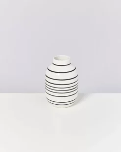 Nuno Vase M Schwarz-Weis Gestreift