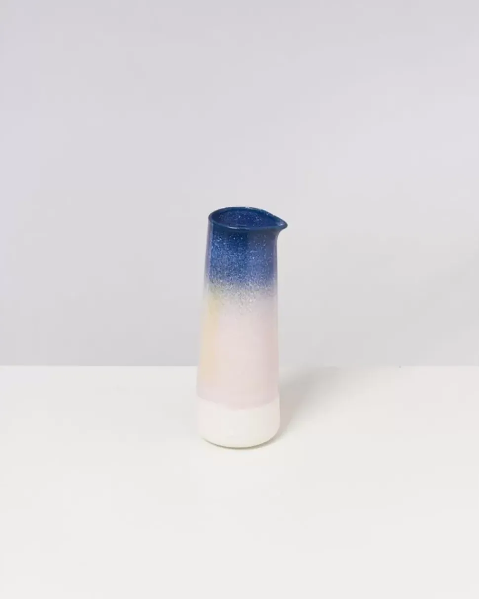 Pinguim Karaffe Blau Rosa Gesprenkelt