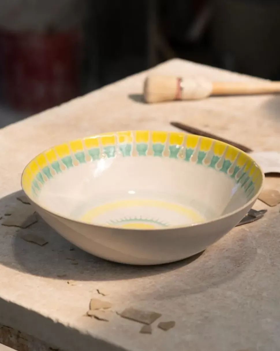 Verao Servierschale Gros Flach Gelb Grun